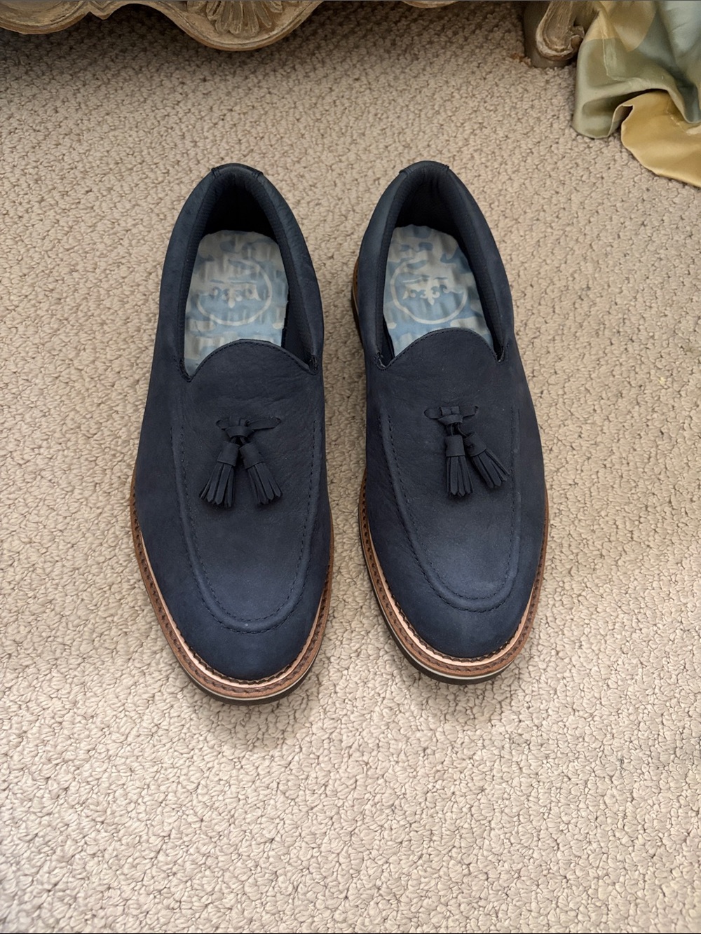 Peter Millar Navy Suede Tassel Loafers